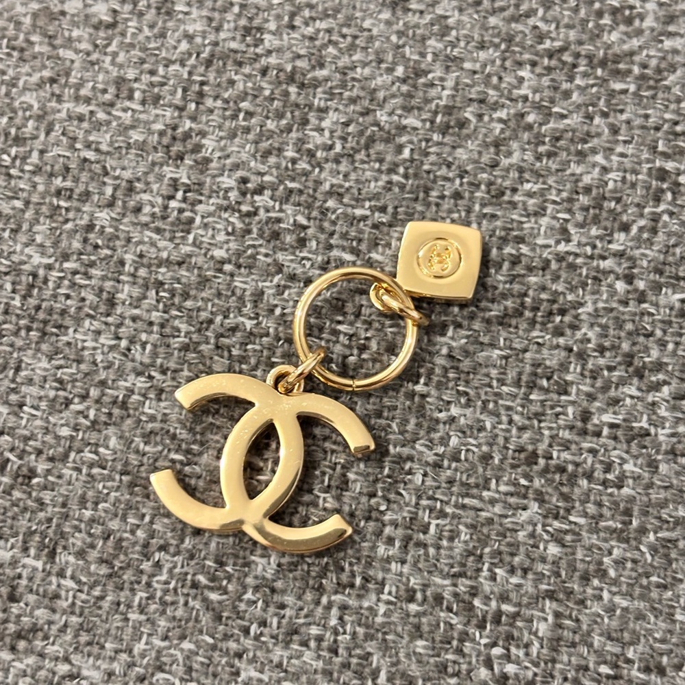 CHANEL Gold Logo Keyring